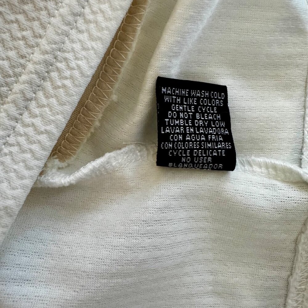 White Sleeveless Lace Panel Dress Love by Chesley V-Neck Scoop Back Large - Picture 9 of 10